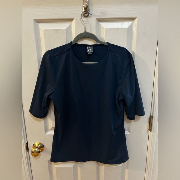 Worthington Blue Fitted Short Sleeve Top - Picture 1 of 4